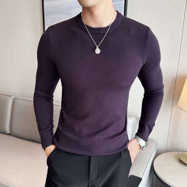 Modal Anti-Pilling Round Neck Sweater For Men - Image 4