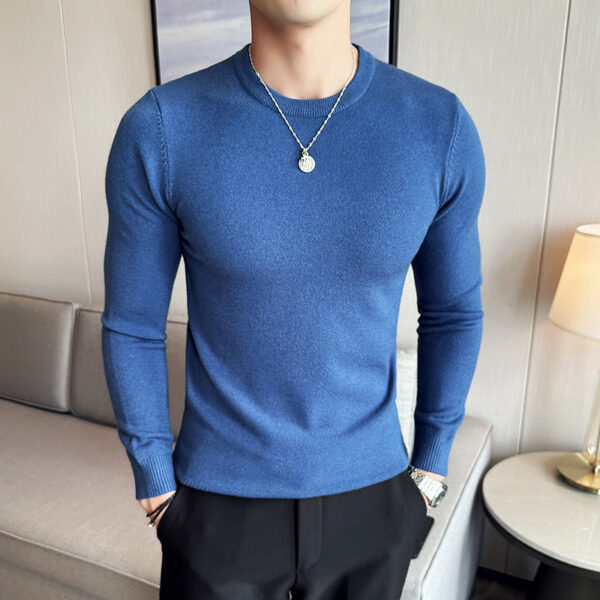 Modal Anti-Pilling Round Neck Sweater For Men - Image 3